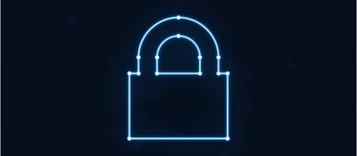 Free padlock neon cybersecurity vector