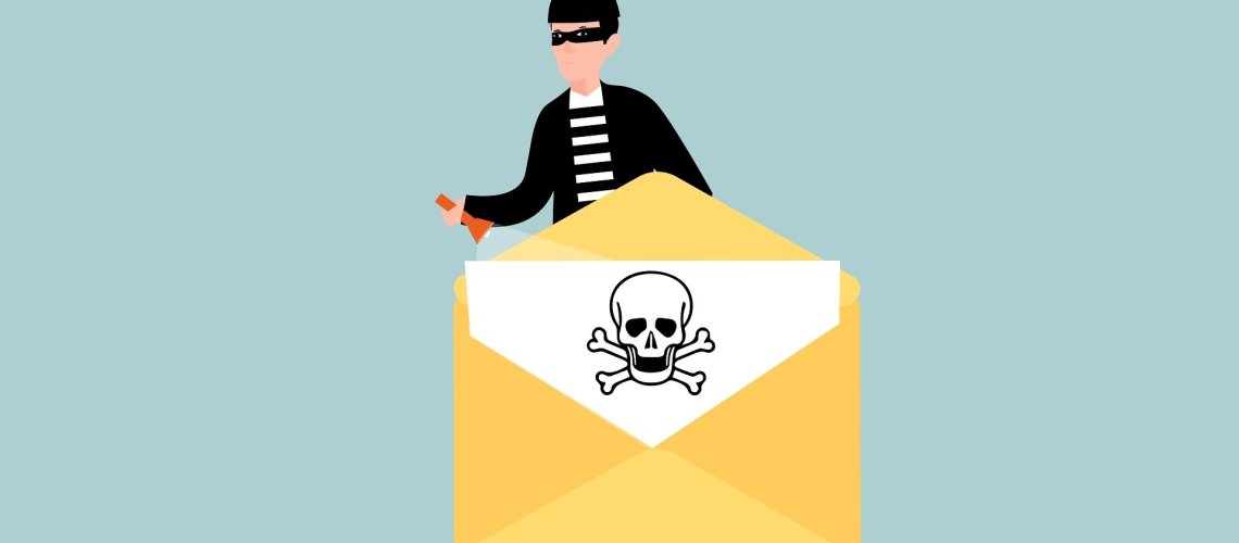 Free mail phishing scam vector